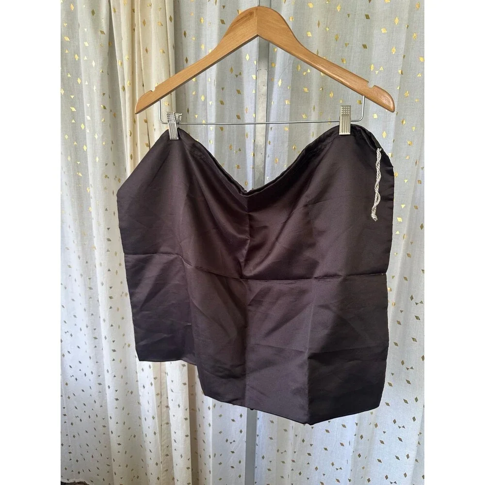 Authentic Coach Brown Silky Satin Large Drawstring Handbag Dust Cover Duster